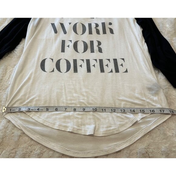 Women's Recycled Karma Will Work For Coffee Baseball T-Shirt Junior's Size M - Picture 6 of 13